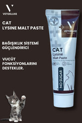 Vetdeluxe Lysine Göz Sağlığı ve Solunum Yolu Destekleyici Yetişkin Kedi Malt Macunu 100 ml